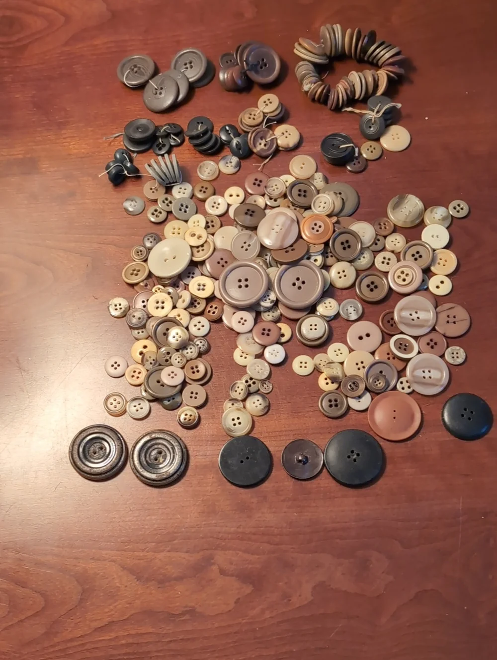 Large Vintage Assorted Brown, Cream And Black, Etc. Button Lot